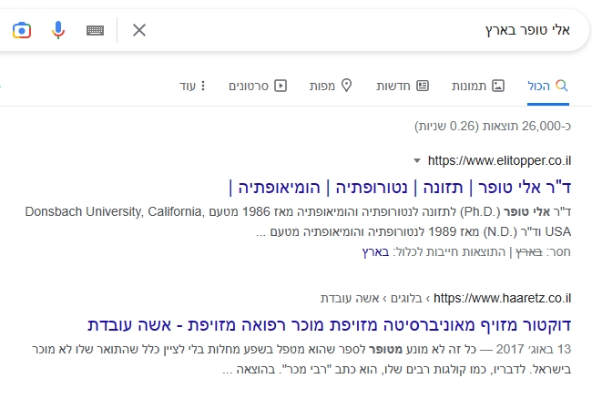 אלי טופר צילום מסך גוגל הארץ לא שינו את הנוסח שהכפיש אותו 14-1-2023