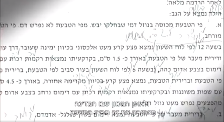 התערבות של יהודה היס בדוח פתולוגי באמצעות עיפרון בענין ניסים חדד