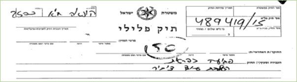 התלונה של יצחק עמית במשטרה על לורי שם טוב פלא 489419-15 תאריך 31-10-2015