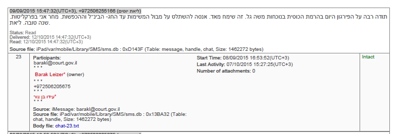 צ'אט 23 ברק לייזר ליאת יוסים הרמת כוסית מחר אני בפרקליטות 8-9-2015