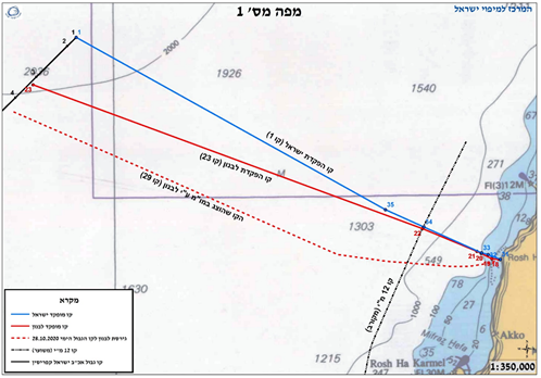 מפה 1 קו גבול המים עם לבנון בגץ 6654-22