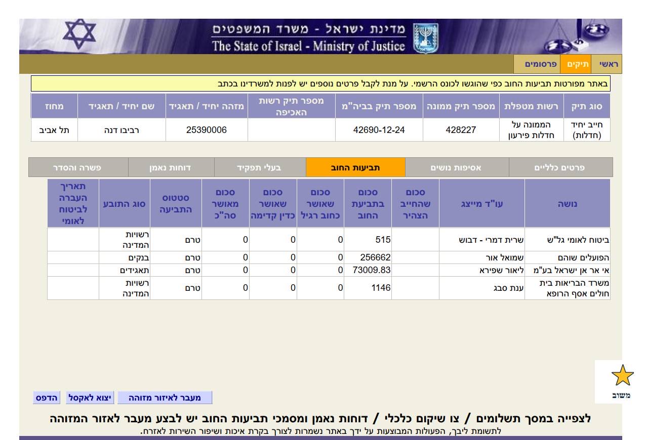 דנה רביבו הכוסמטיקאית המחשמלת פירוט חובות בחדלפ