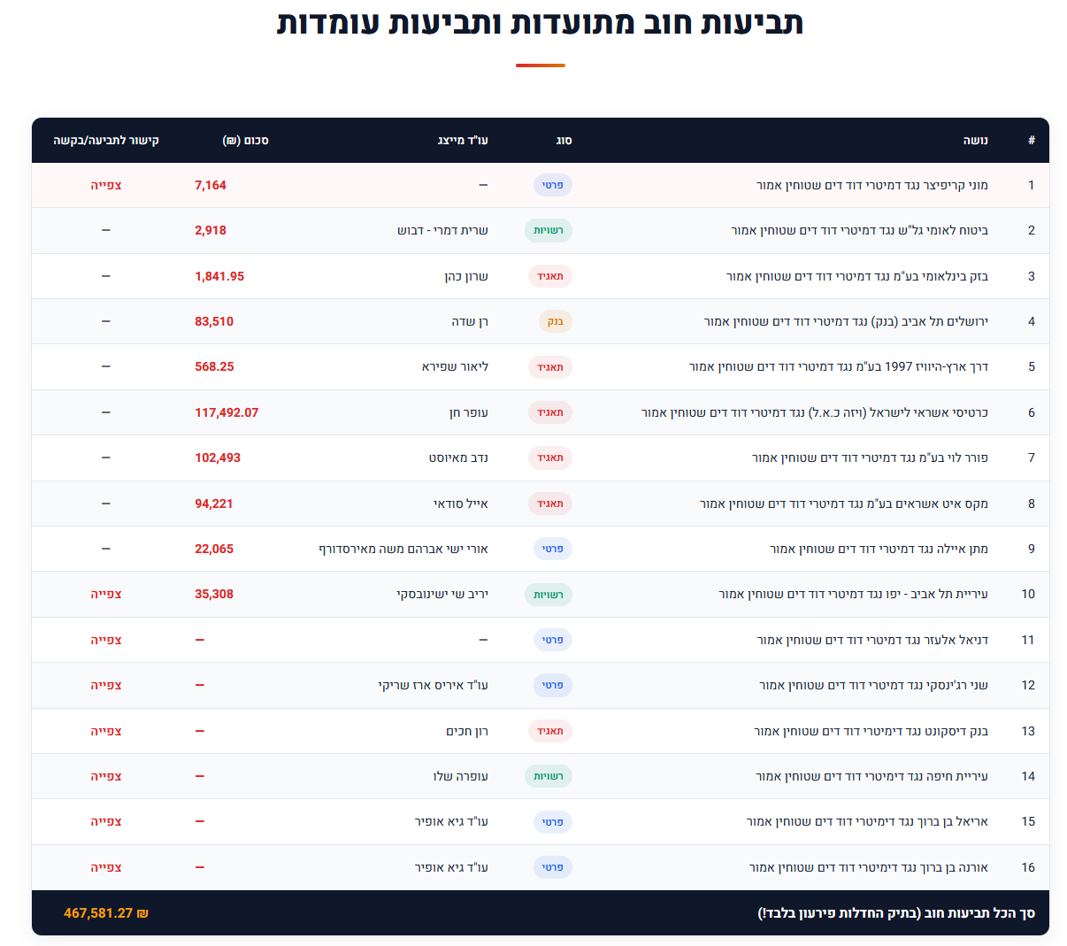 דים אמור דימיטרי שטוחין חובות